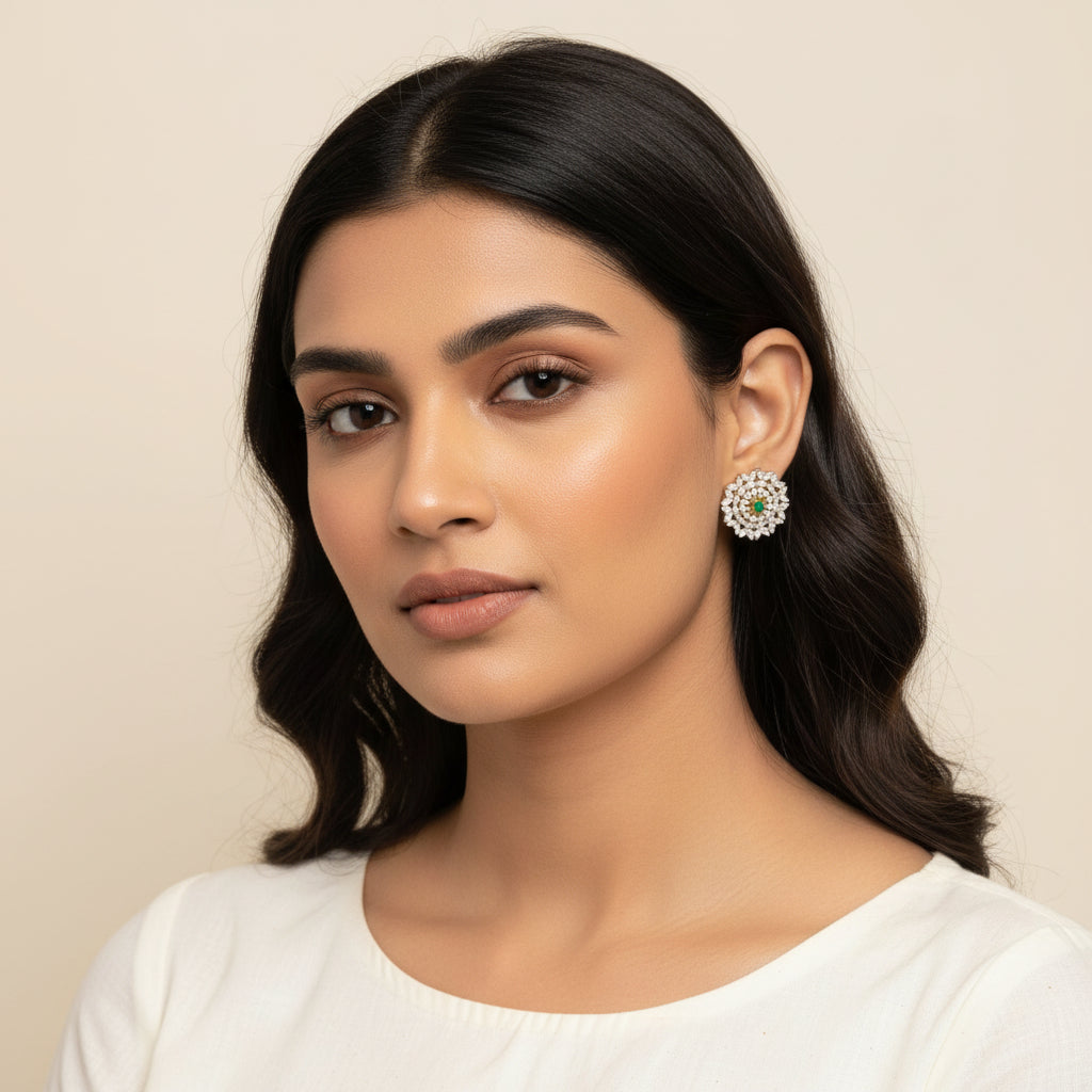 Saavira Floral Cz Studs