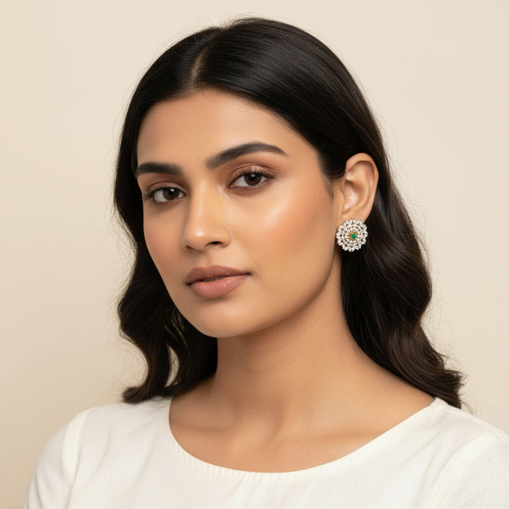 Saavira Floral Cz Studs