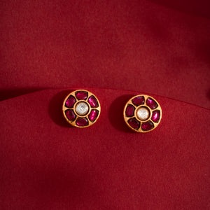 Chandra-Phool Kundan Studs