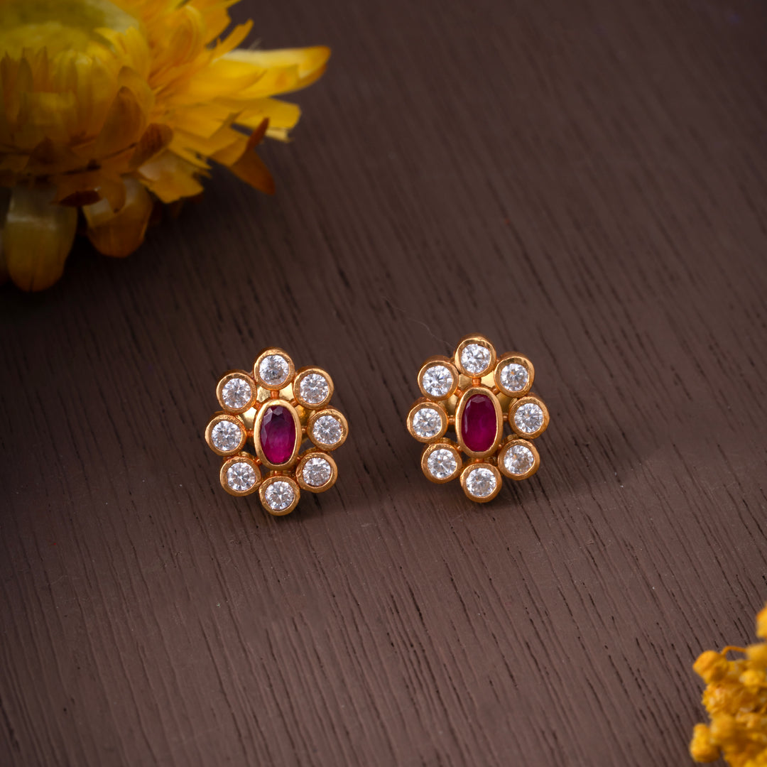 Oval Velvet Studs
