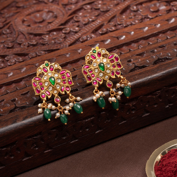 Twin-Eagle Kundan Pendant Set