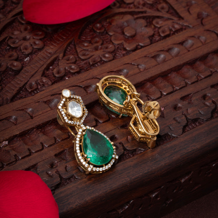 Peridot Pear Victorian Danglers