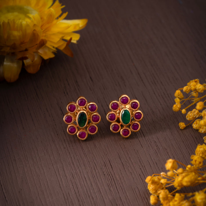Oval Velvet Studs