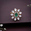 Green Petal Crown Ring