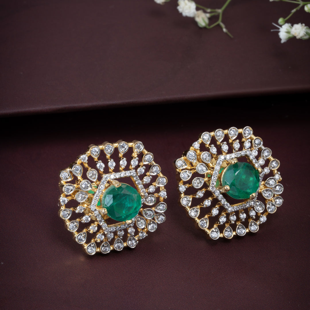 Czara Emerald Studs