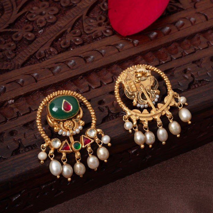 Jade Orchid Jadau Studs