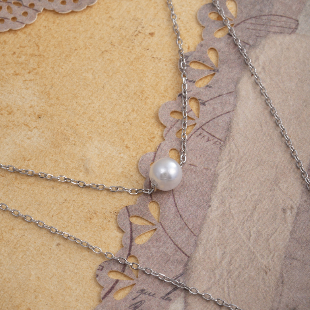 Bow-Pearl Chain Pendant