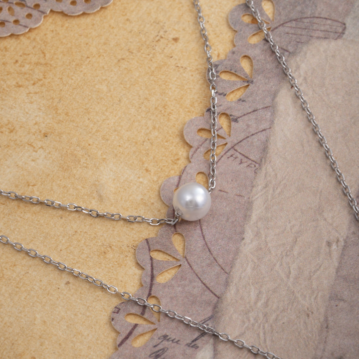 Bow-Pearl Chain Pendant