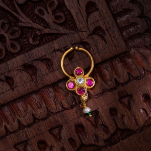 Inaya Kundan Green Septum Ring