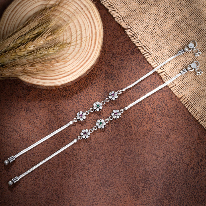 Trephool Silver Payal