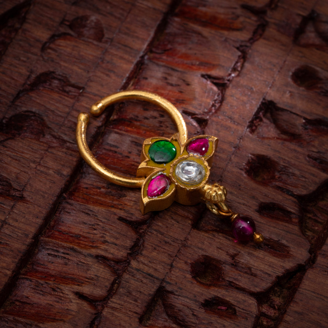 Lotus Kundan Septum Ring