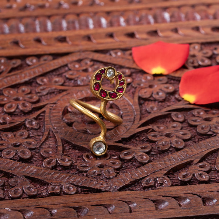 Peacock Kundan Ring