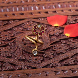Peacock Kundan Ring