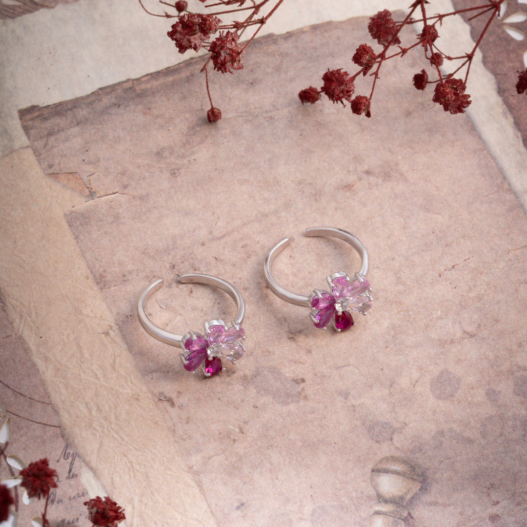 Pink Shades Toe Rings