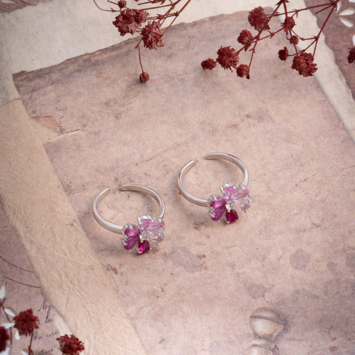 Pink Shades Toe Rings