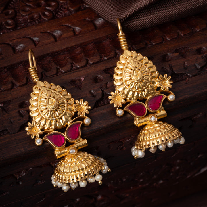 Pear Jadau Earrings