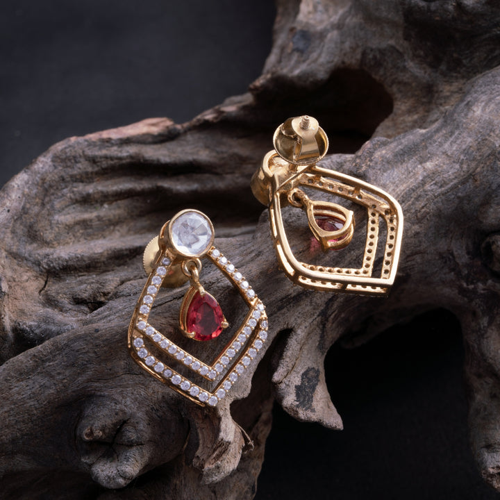 Ruby V-Drape Earrings