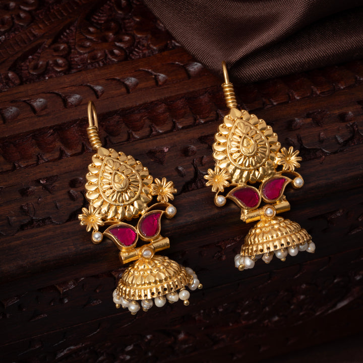 Pear Jadau Earrings