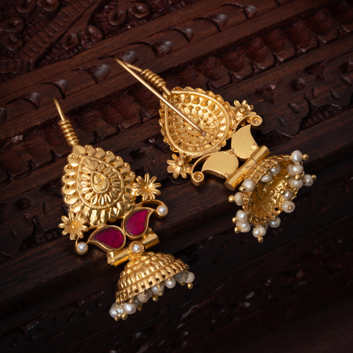 Pear Jadau Earrings