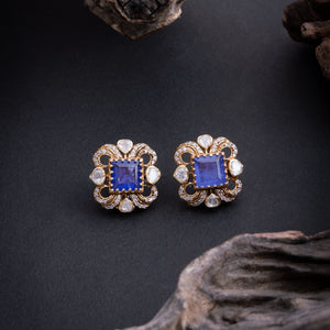 Purple Petal Square Studs