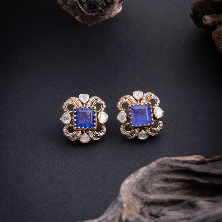 Purple Petal Square Studs