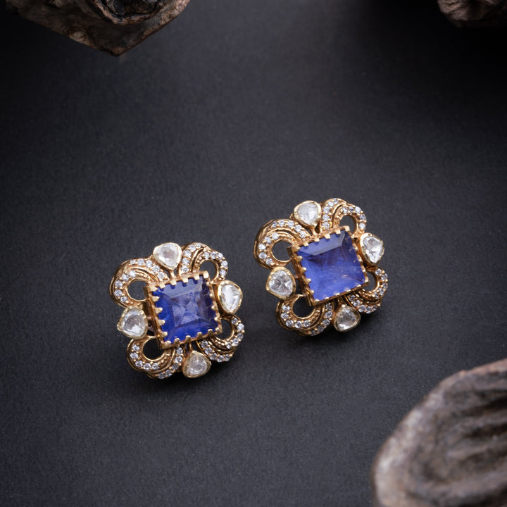 Purple Petal Square Studs