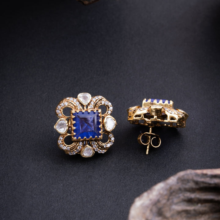 Purple Petal Square Studs