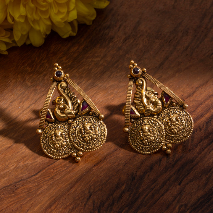 Kasu Lakshmi Temple Studs