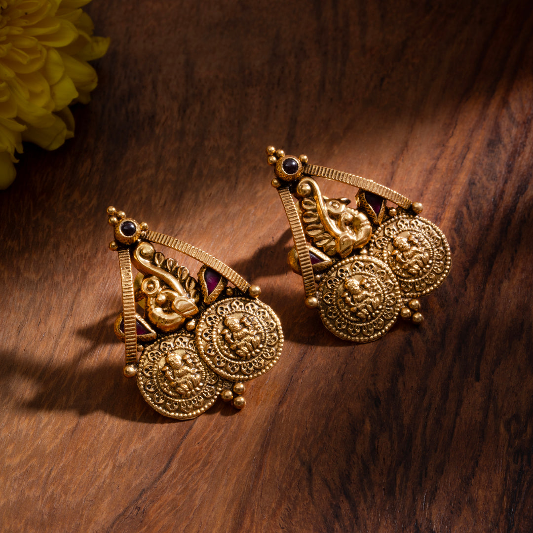 Kasu Lakshmi Temple Studs