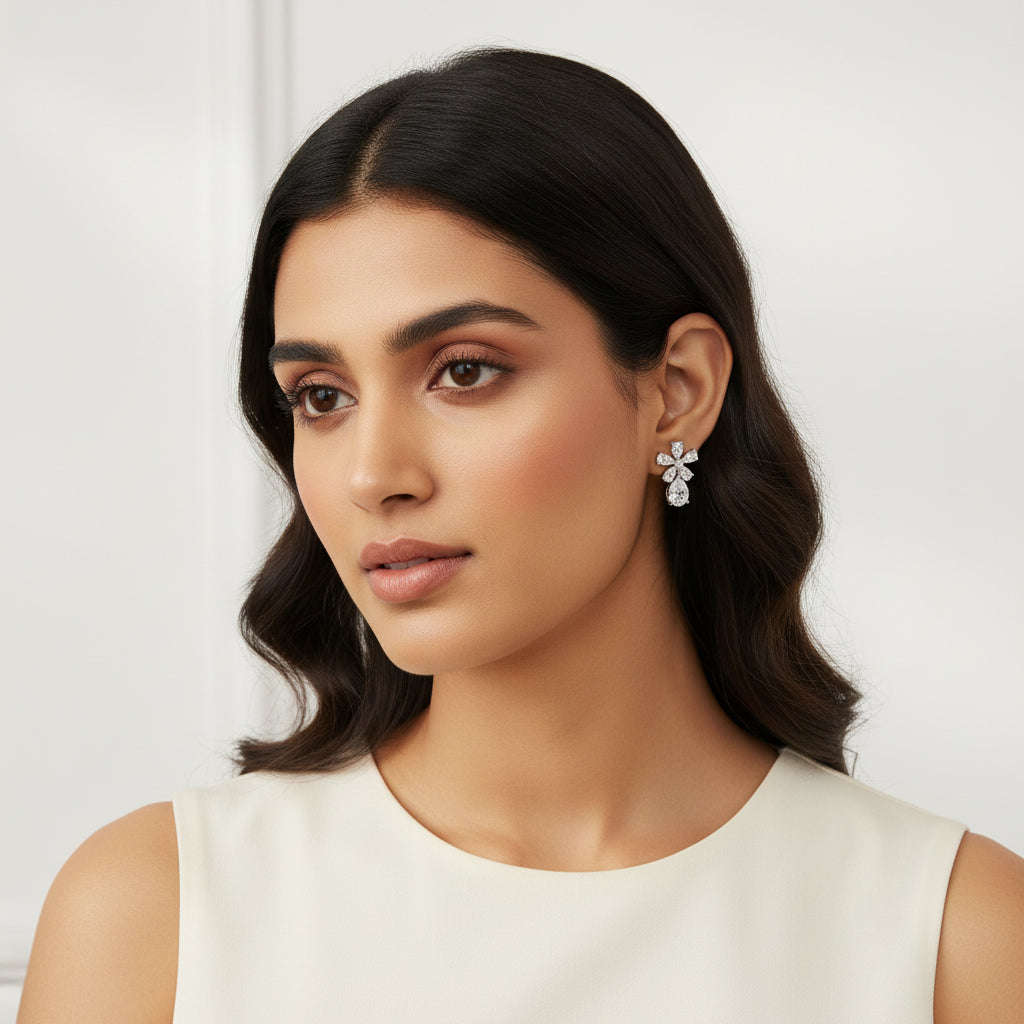 Floral Drop Studs