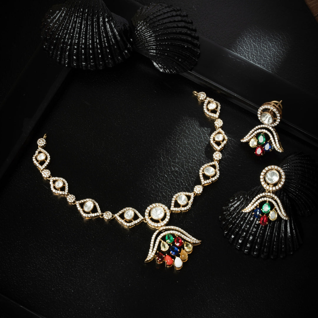 Pear-Emerald Victorian Necklace Set