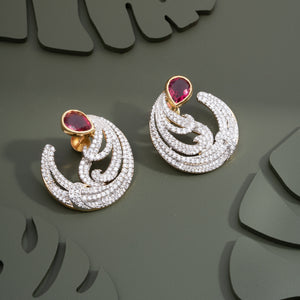 Crecent Moon CZ Studs