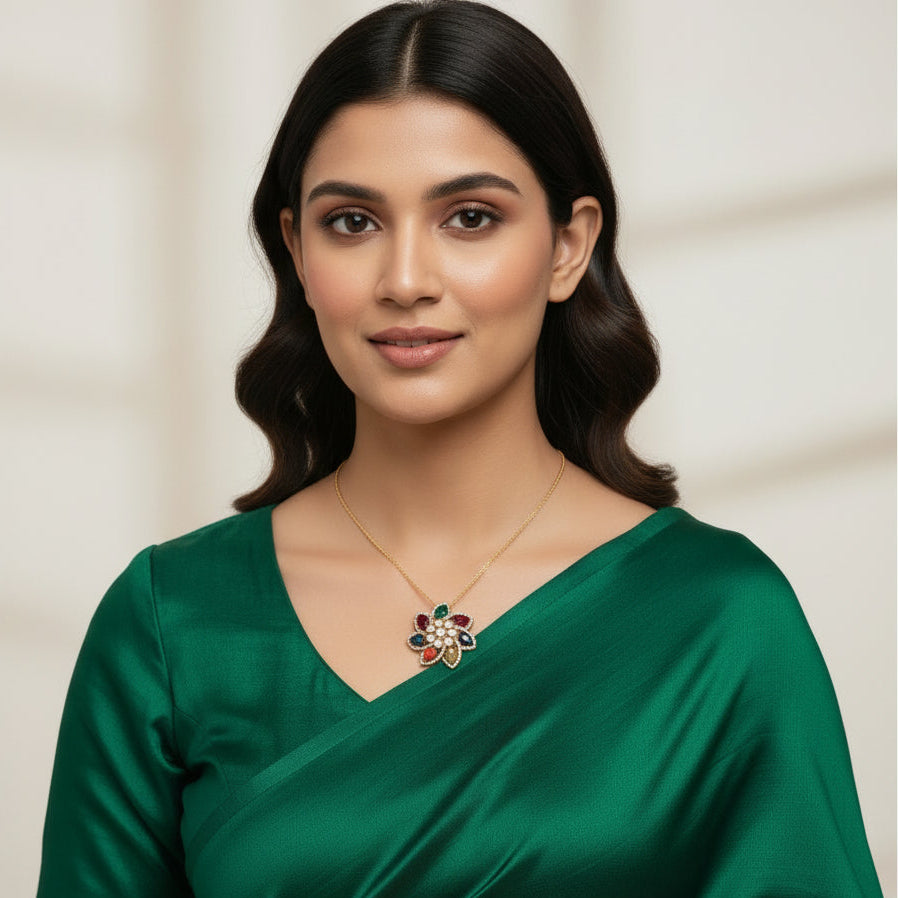 Navaratna's Flora Victorian Pendant