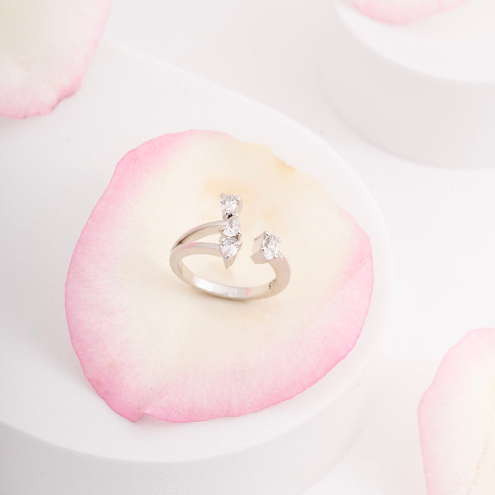 Tri-Pear CZ Ring