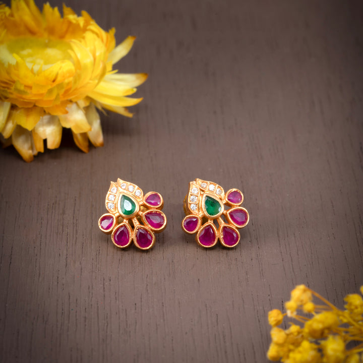 Rosy Dazzle Stud Earrings