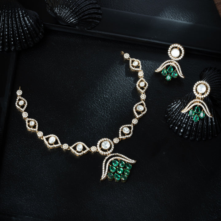 Pear-Emerald Victorian Necklace Set