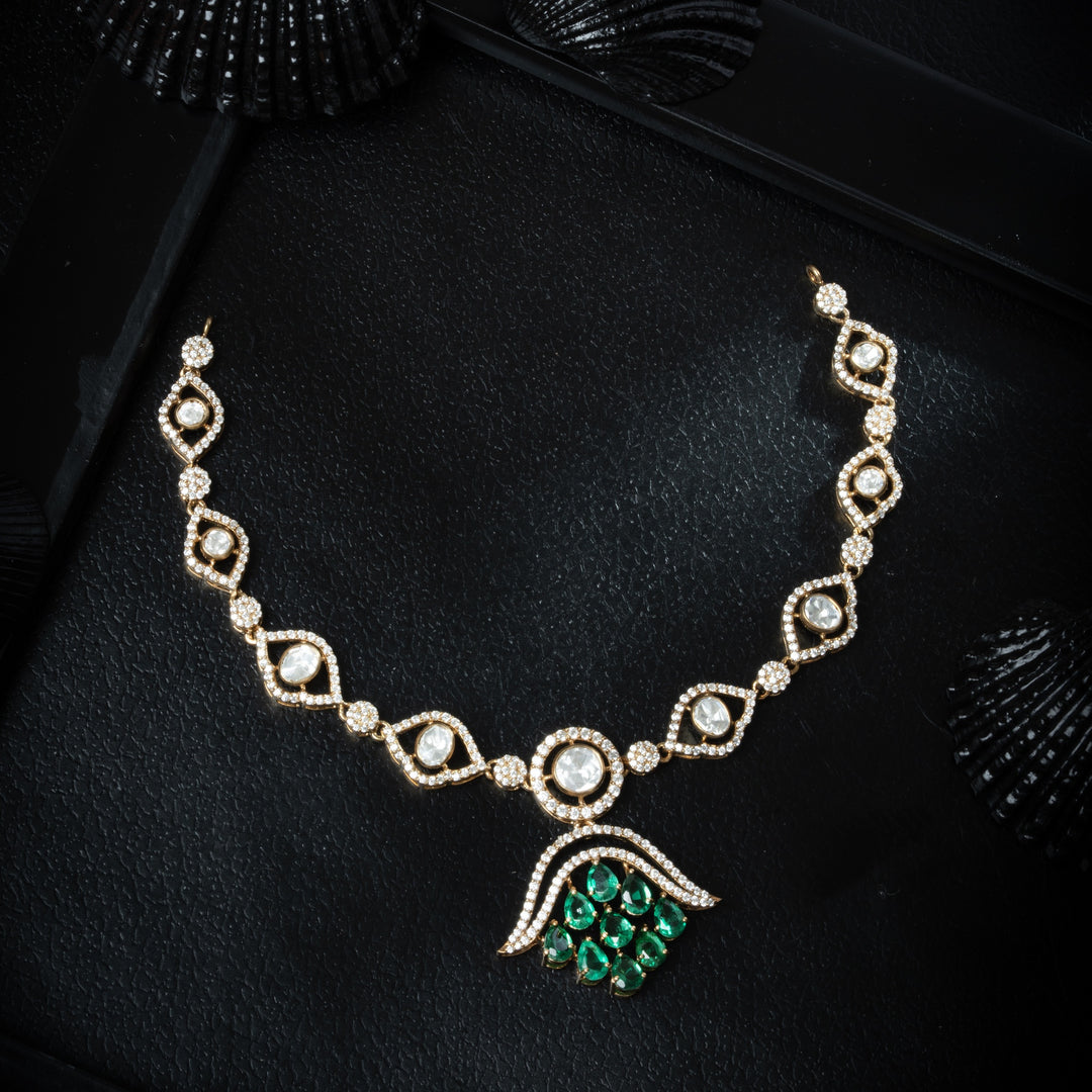 Pear-Emerald Victorian Necklace Set