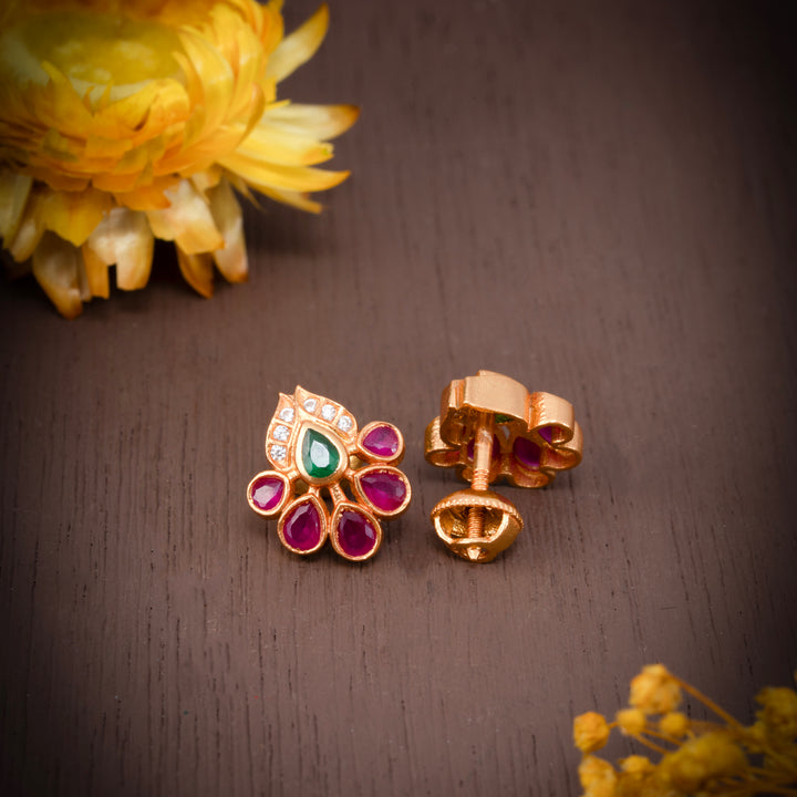 Rosy Dazzle Stud Earrings