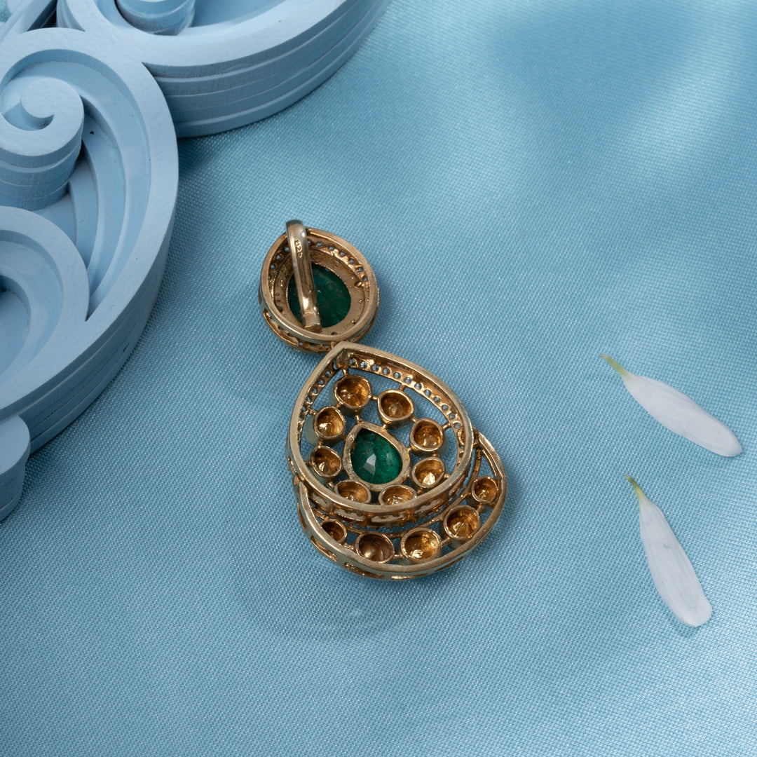 Blooming Peardrop Victorian Pendant