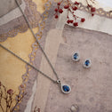Pear-Blue Chain Pendant Set