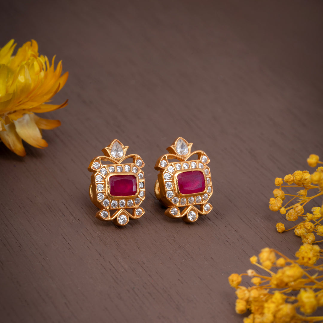 Cubique Ruby Studs