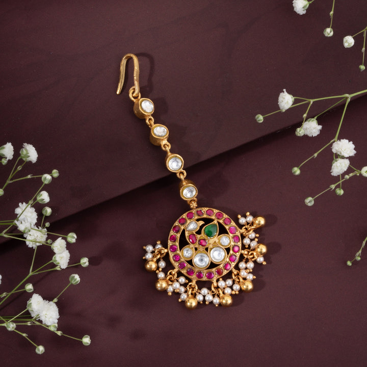 Kundan Of Mayura Maang Tikka