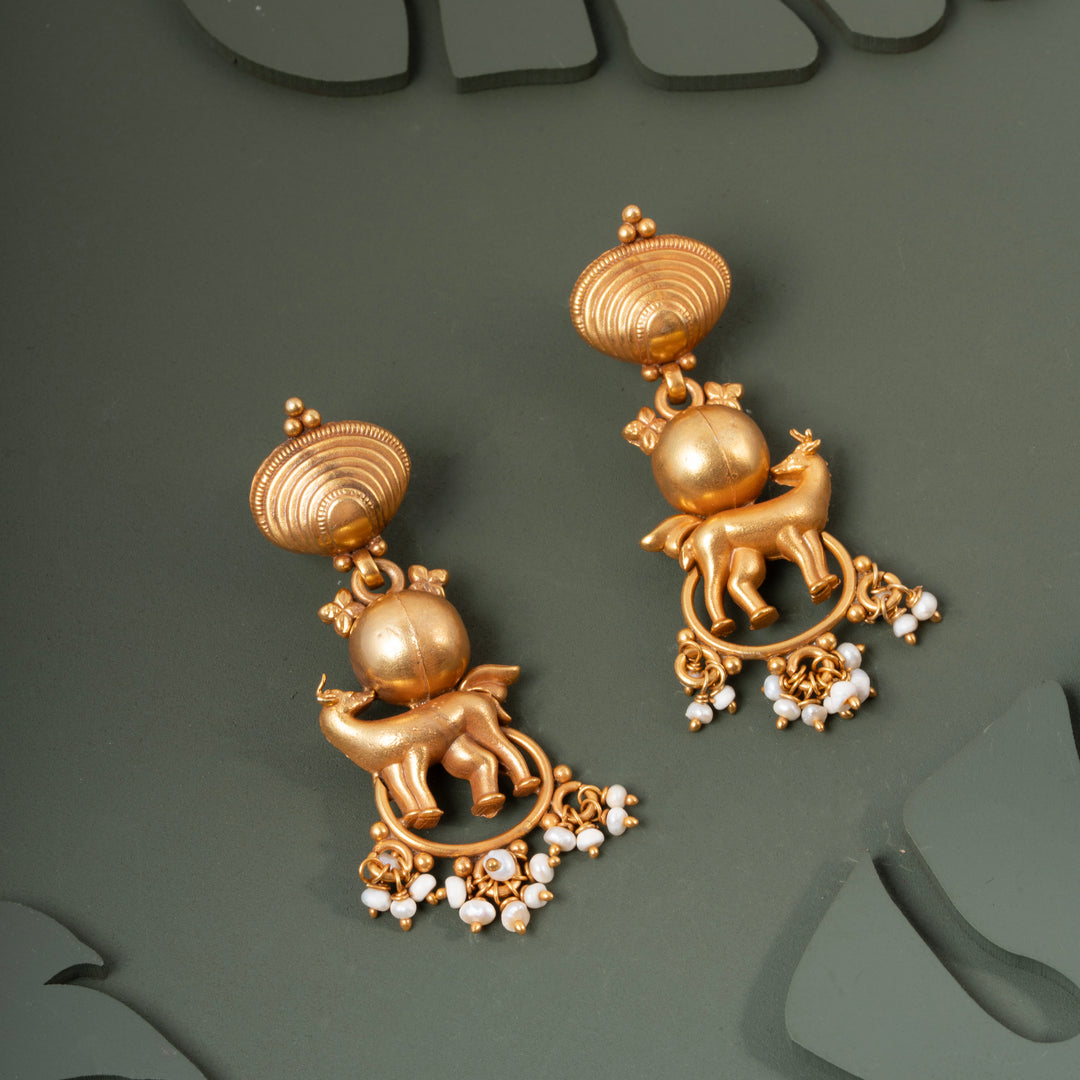Vanika Deer Antique Danglers
