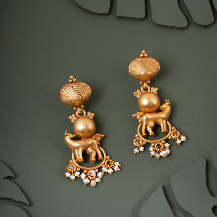 Vanika Deer Antique Danglers