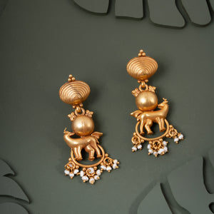 Vanika Deer Antique Danglers