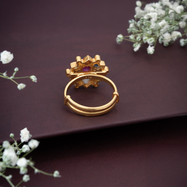 Navaratna Petal Ring