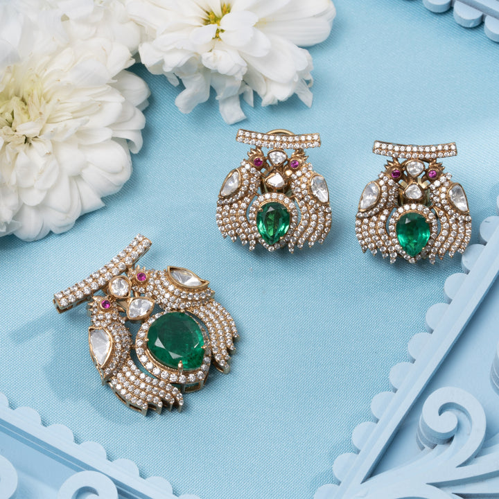 Parrot-Twin Victorian Pendant Set