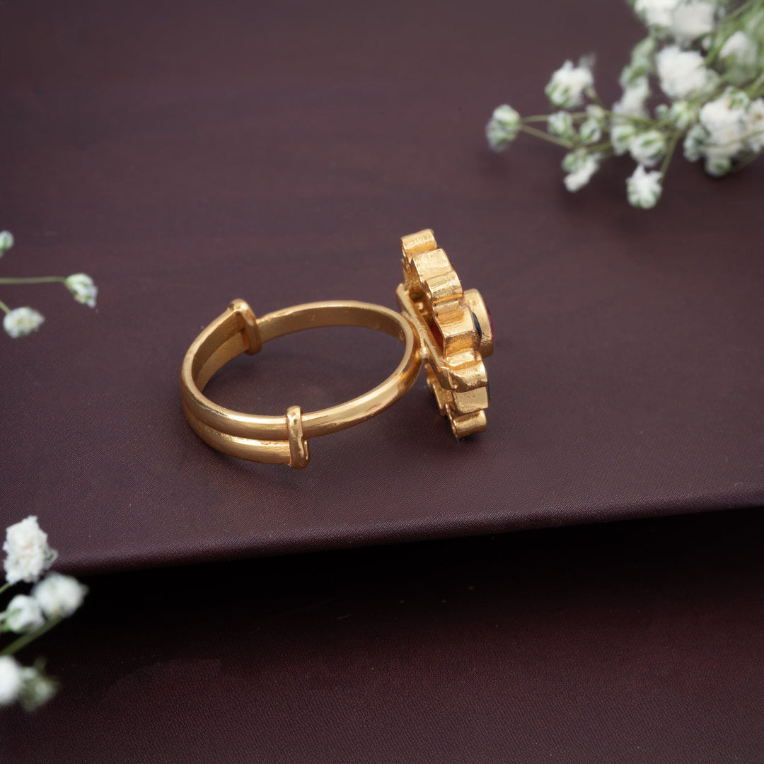 Navaratna Petal Ring