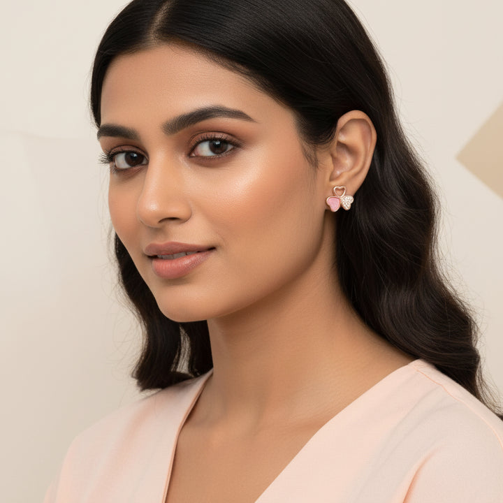 Blush Heart Studs