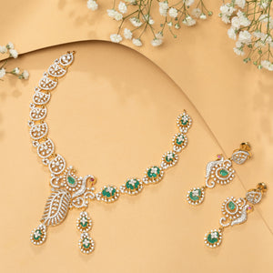 CZ Featheron Necklace Set